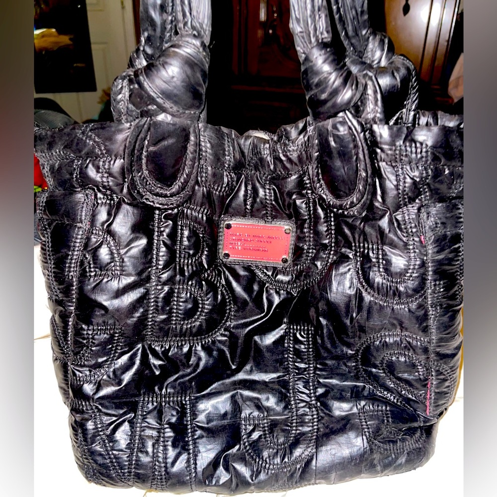 Marc By Marc Jacobs standard supply nylon tote bag - black w/pink label lining
